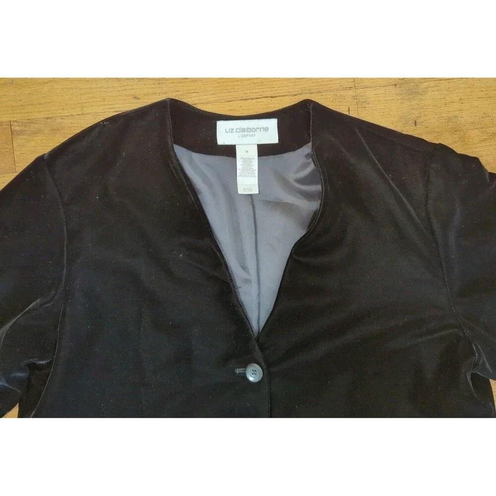 New Liz Claiborne Lizsport Women's Single Breasted Lined Black Sz. M NWT